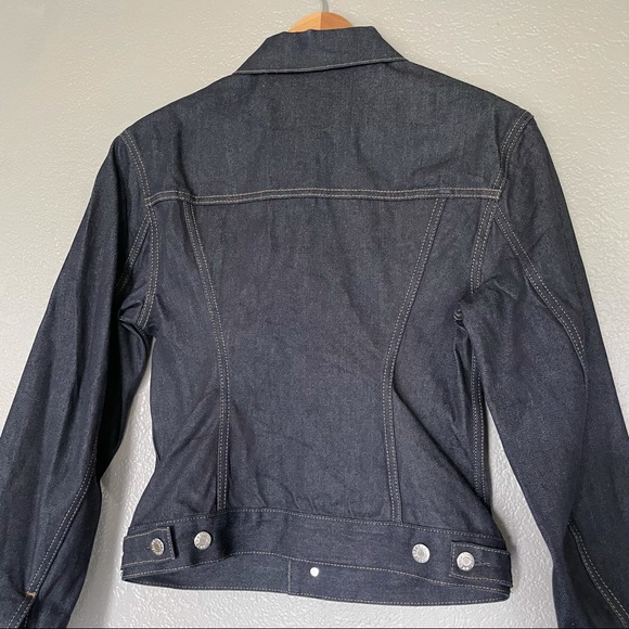New Helmut Lang Femme Trucker Indigo Denim Jacket - Picture 5 of 14
